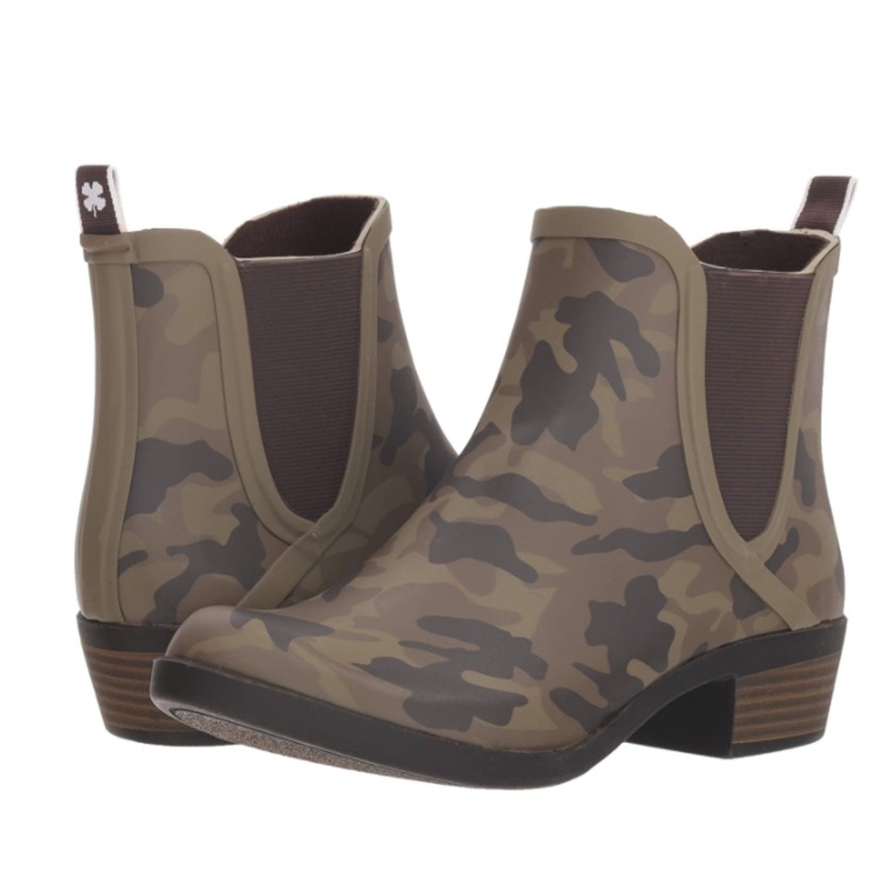 Lucky Brand 🍀 Basel H2O Camouflage Heeled Rain Boot New